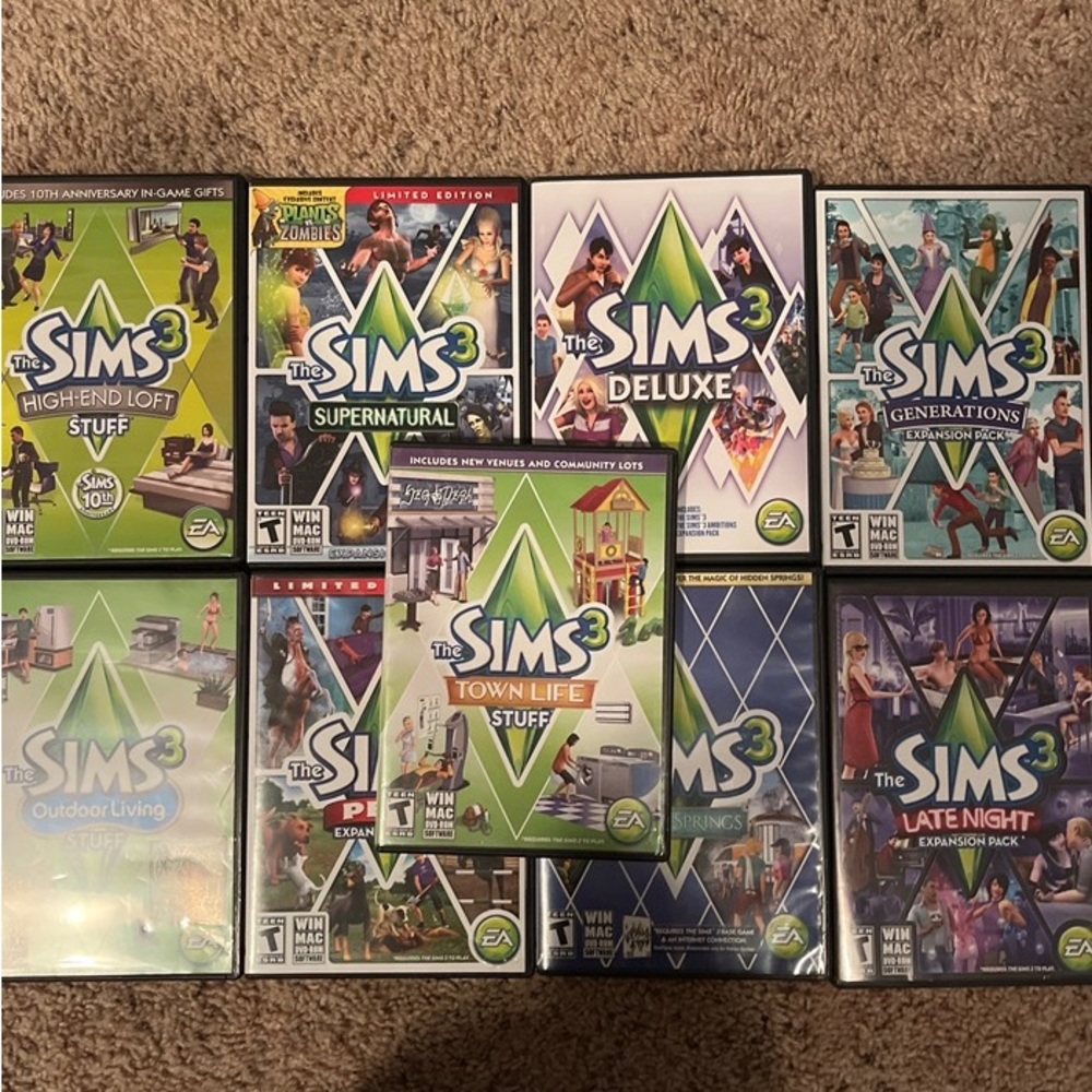 The sims 3 PC/MAC + expansion packs town life, generations, late night & more